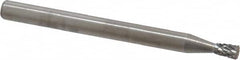 SGS Pro - 3/32" Cut Diam, 1/8" Shank Diam, Inverted Cone Head Double Cut Burr - Carbide, Flat End, 1/8" LOC, 1-1/2" OAL - Exact Tooling