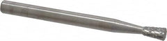 SGS Pro - 1/8" Cut Diam, 1/8" Shank Diam, Inverted Cone Head Double Cut Burr - Carbide, Flat End, 3/16" LOC, 1-1/2" OAL - Exact Tooling