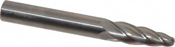 SGS Pro - 1/4" Cut Diam, 1/4" Shank Diam, Tree with Radius Head Single Cut Burr - Carbide, Radius End, 3/4" LOC, 2" OAL - Exact Tooling