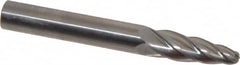 SGS Pro - 1/4" Cut Diam, 1/4" Shank Diam, Tree with Radius Head Single Cut Burr - Carbide, Radius End, 3/4" LOC, 2" OAL - Exact Tooling