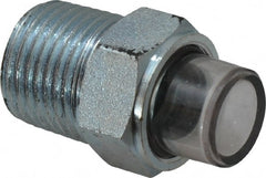 Trico - 1" Sight Diam, 1/2" Thread, 1-17/32" OAL, Viewport Sight Glass & Flow Sight - 7/8" Hex Head, With 3-D Lens - Exact Tooling