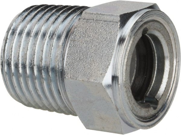 Trico - 1" Sight Diam, 1/2" Thread, 1-3/32" OAL, Viewport Sight Glass & Flow Sight - 7/8" Hex Head, With Baffle - Exact Tooling