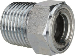 Trico - 1" Sight Diam, 1/2" Thread, 1-3/32" OAL, Viewport Sight Glass & Flow Sight - 7/8" Hex Head, With Baffle - Exact Tooling