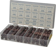 Merit Abrasives - 120 Piece Aluminum Oxide Cartridge Roll Set - 80 & 120 Grit, Includes 2 Mandrels - Exact Tooling