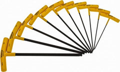 Bondhus - 10 Piece T-Handle Combo Hex Key Set - Hex Range 3/32 to 3/8", Protanium High Torque Steel - Exact Tooling