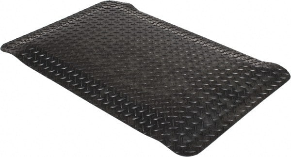 Wearwell - 3' Long x 2' Wide, Dry Environment, Anti-Fatigue Matting - Black, Vinyl with Nitrile Blend Base, Beveled on 4 Sides - Exact Tooling