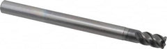 OSG - 8mm, 4 Flute, Single End, Solid Carbide, 1mm Corner Radius End Mill - 100mm OAL, 45° Helix, Right Hand Flute, 12mm LOC, Right Hand Cut, 24mm Extended Reach - Exact Tooling