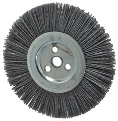 Dico - 6" OD, 5/8" Arbor Hole, Crimped Nylon Wheel Brush - 3/8" Face Width - Exact Tooling