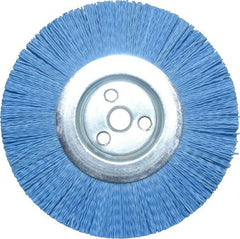 Dico - 6" OD, 5/8" Arbor Hole, Crimped Nylon Wheel Brush - 3/8" Face Width - Exact Tooling