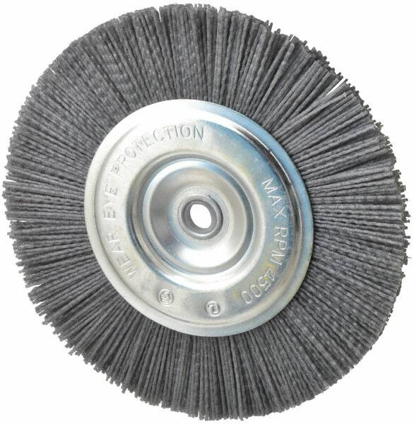 Dico - 8" OD, 5/8" Arbor Hole, Crimped Nylon Wheel Brush - 3/8" Face Width - Exact Tooling