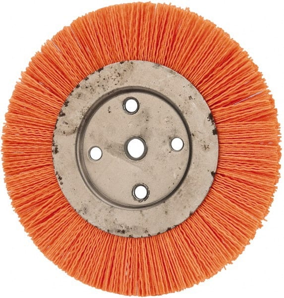 Dico - 8" OD, 5/8" Arbor Hole, Crimped Nylon Wheel Brush - 3/8" Face Width - Exact Tooling