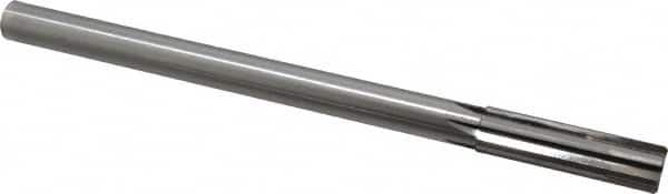 Made in USA - 0.627" Carbide-Tipped 6 Flute Chucking Reamer - Straight Flute, 9/16" Straight Shank, 2-1/4" Flute Length, 9" OAL - Exact Tooling