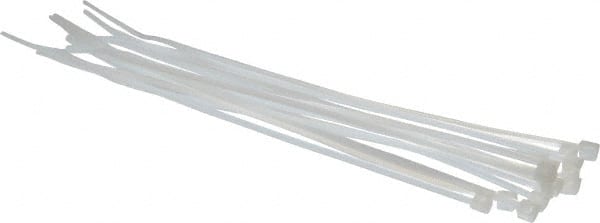 Made in USA - 6-3/16" Long Natural (Color) Nylon Standard Cable Tie - 18 Lb Tensile Strength, 1.07mm Thick, 38.1mm Max Bundle Diam - Exact Tooling