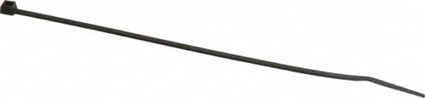 Made in USA - 6-3/16" Long Black Nylon Standard Cable Tie - 18 Lb Tensile Strength, 1.07mm Thick, 38.1mm Max Bundle Diam - Exact Tooling