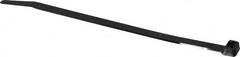 Made in USA - 8.7" Long Black Nylon Standard Cable Tie - 120 Lb Tensile Strength, 1.93mm Thick, 52.3mm Max Bundle Diam - Exact Tooling