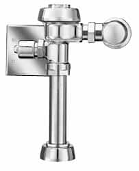 Sloan Valve Co. - 1-1/2" Spud Coupling, 1" Pipe, Closet Automatic Flush Valve - Handle Opening, 3.5 Gal per Flush, Metal Cover, Powered by Electrical Line with 24 Volt Step Down Transformer - Exact Tooling