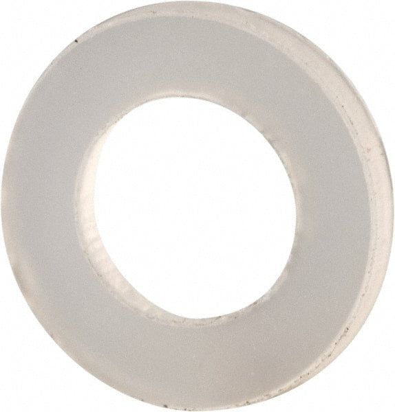 Made in USA - #4 Screw, Grade 6/6 Nylon Standard Flat Washer - 0.12" ID x 0.22" OD, 0.031" Thick, Plain Finish - Exact Tooling