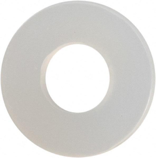Made in USA - #4 Screw, Grade 6/6 Nylon Standard Flat Washer - 0.12" ID x 0.28" OD, 0.031" Thick, Plain Finish - Exact Tooling
