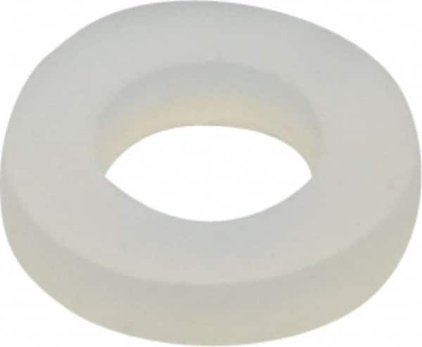 Made in USA - #6 Screw, Grade 6/6 Nylon Standard Flat Washer - 0.162" ID x 0.312" OD, 0.062" Thick, Plain Finish - Exact Tooling