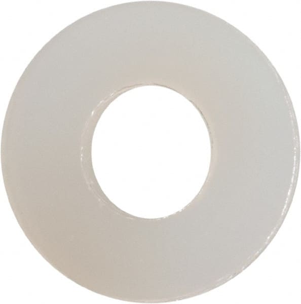Made in USA - #8 Screw, Grade 6/6 Nylon Standard Flat Washer - 0.177" ID x 0.408" OD, 0.062" Thick, Plain Finish - Exact Tooling