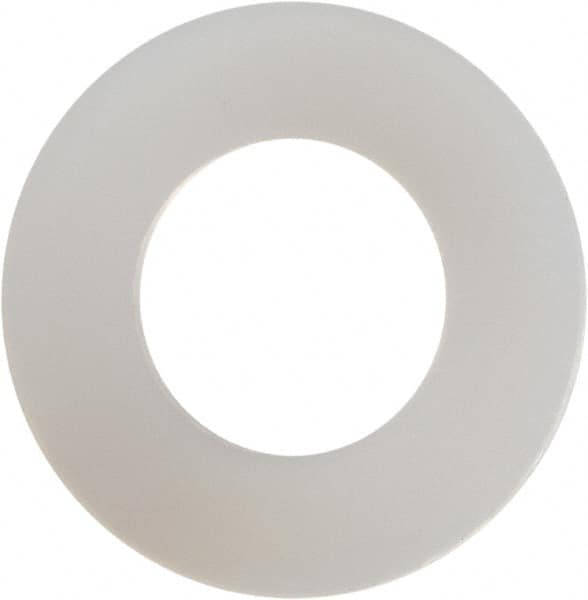 Made in USA - #12 Screw, Grade 6/6 Nylon Standard Flat Washer - 0.24" ID x 0.465" OD, 0.015" Thick, Plain Finish - Exact Tooling