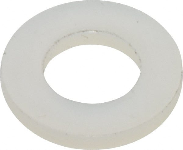 Made in USA - #12 Screw, Grade 6/6 Nylon Standard Flat Washer - 0.252" ID x 0.472" OD, 0.062" Thick, Plain Finish - Exact Tooling