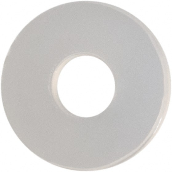 Made in USA - #0 Screw, Grade 6/6 Nylon Standard Flat Washer - 0.068" ID x 0.188" OD, 0.025" Thick, Plain Finish - Exact Tooling
