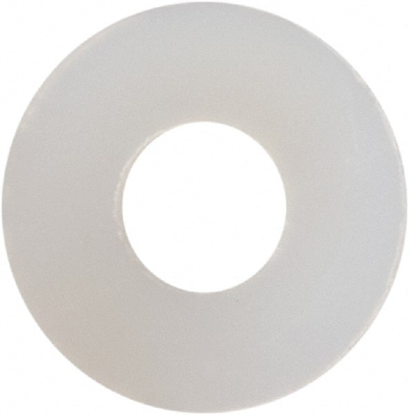 Made in USA - #2 Screw, Grade 6/6 Nylon Standard Flat Washer - 0.094" ID x 1/4" OD, 0.031" Thick, Plain Finish - Exact Tooling