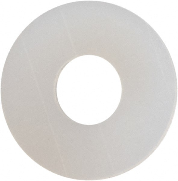 Made in USA - #3 Screw, Grade 6/6 Nylon Standard Flat Washer - 0.109" ID x 0.312" OD, 0.031" Thick, Plain Finish - Exact Tooling