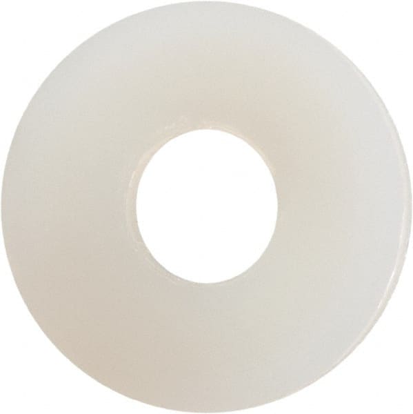 Made in USA - #5 Screw, Grade 6/6 Nylon Standard Flat Washer - 0.141" ID x 0.406" OD, 0.04" Thick, Plain Finish - Exact Tooling