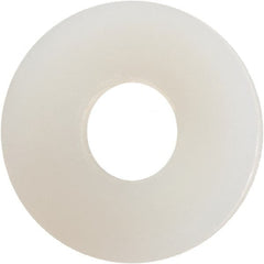 Made in USA - #5 Screw, Grade 6/6 Nylon Standard Flat Washer - 0.141" ID x 0.406" OD, 0.04" Thick, Plain Finish - Exact Tooling