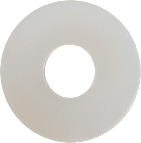Made in USA - #6 Screw, Grade 6/6 Nylon Standard Flat Washer - 0.156" ID x 0.438" OD, 0.04" Thick, Plain Finish - Exact Tooling