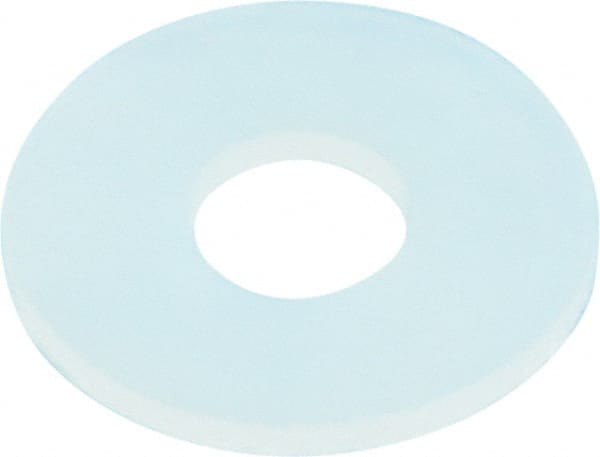 Made in USA - #10 Screw, Grade 6/6 Nylon Standard Flat Washer - 0.203" ID x 0.562" OD, 0.04" Thick, Plain Finish - Exact Tooling