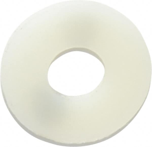 Made in USA - 1/4" Screw, Grade 6/6 Nylon Standard Flat Washer - 0.281" ID x 0.734" OD, 0.062" Thick, Plain Finish - Exact Tooling