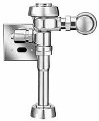 Sloan Valve Co. - 1-1/4" Spud Coupling, 3/4" Pipe, Urinal Automatic Flush Valve - Handle Opening, 1 Gal per Flush, Metal Cover, Powered by Electrical Line with 24 Volt Step Down Transformer - Exact Tooling