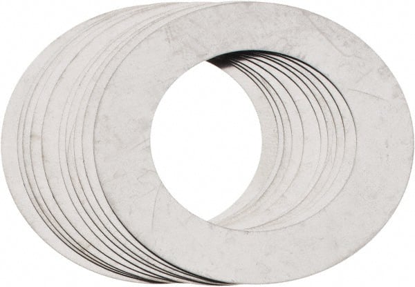 Made in USA - 0.006" Thick, 7/8" Inside x 1-3/8" OD, Round Shim - 3/4" Screw, Uncoated 302/304 Stainless Steel - Exact Tooling