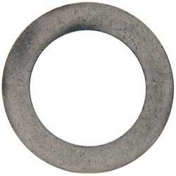 Made in USA - 0.015" Thick, 1" Inside x 1-1/2" OD, Round Shim - 7/8" Screw, Uncoated 302/304 Stainless Steel - Exact Tooling