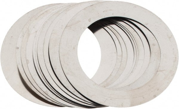 Made in USA - 0.006" Thick, 1-1/8" Inside x 1-5/8" OD, Round Shim - Uncoated 302/304 Stainless Steel - Exact Tooling