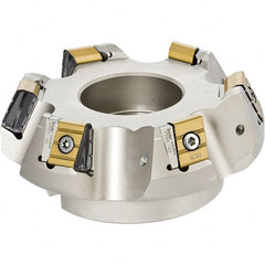 Iscar - 6.74" Cut Diam, 2" Arbor Hole, 3/4" Max Depth of Cut, 65° Indexable Chamfer & Angle Face Mill - 7 Inserts, T465 LN.T 2212ZN.. Insert, Right Hand Cut, Series Helitang - Exact Tooling