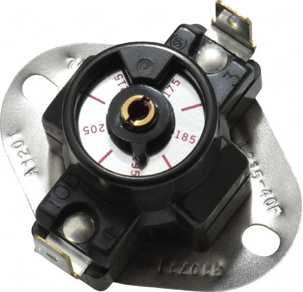 White-Rodgers - 175 to 215°F Cut In Temp, Open on Rise Switch Action, Snap Disc Control - 120/240 VAC, 72A at 120VAC, 60A at 240VAC Locked Rotor Amps, 25A at 120VAC, 25A at 240VAC Resistive Rating, Limit Control - Exact Tooling