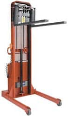 Wesco Industrial Products - 2,000 Lb Capacity, 76" Lift Height, Battery Operated Lift - 1-1/2" Lowered Height, 24" Load Center, 42" Fork Length, 56" Overall Width - Exact Tooling