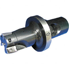 Iscar - 1-1/4" Cut Diam, 0.35" Max Depth of Cut, 3.74" OAL, Indexable Square Shoulder End Mill - CF4 Modular Connection, 90° Lead Angle, Through Coolant, Series ClickFit, Heli2000 - Exact Tooling