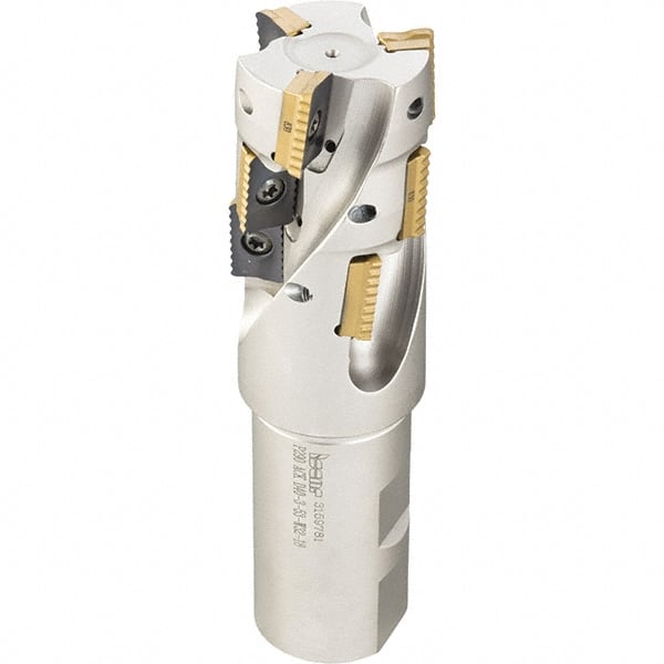 Iscar - 2" Cut Diam, 2.1" Max Depth of Cut, 1-1/2" Shank Diam, 5.91" OAL, Indexable Square Shoulder End Mill - P290 AC.T 1806.. Inserts, Weldon Shank, 0° Lead Angle, Through Coolant, Series MillShred - Exact Tooling