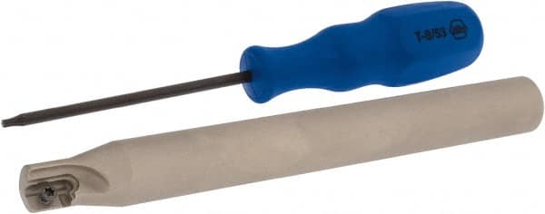 Iscar - 1/2" Cut Diam, 0.394" Max Depth of Cut, 5/8" Shank Diam, 6" OAL, Indexable Square Shoulder End Mill - Cylindrical Shank, 90° Lead Angle, Series Heli2000 - Exact Tooling