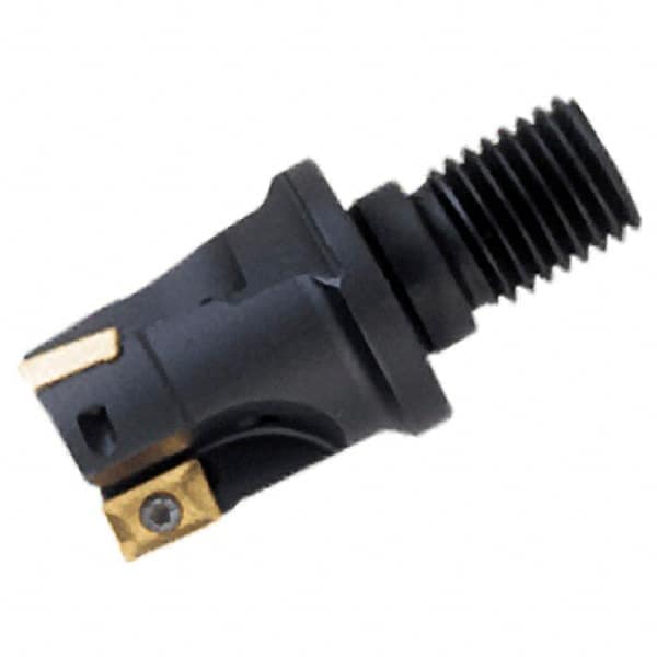 Iscar - 3/4" Cut Diam, 0.394" Max Depth of Cut, Indexable Square Shoulder End Mill - M10 Modular Connection, 90° Lead Angle, Through Coolant, Series FlexFit, Heli2000 - Exact Tooling