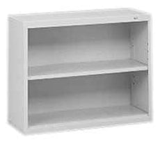 Tennsco - 2 Shelf, 28" High x 34-1/2" Wide Bookcase - 13-1/2" Deep, Steel, Putty - Exact Tooling