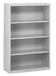 Tennsco - 4 Shelf, 52" High x 34-1/2" Wide Bookcase - 13-1/2" Deep, Steel, Putty - Exact Tooling