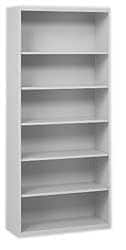 Tennsco - 6 Shelf, 78" High x 34-1/2" Wide Bookcase - 13-1/2" Deep, Steel, Putty - Exact Tooling