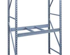 Tennsco - 10,000 Lb Capacity Bulk Storage Welded Rack End - 1-3/4" Wide x 96" High x 24" Deep x 1-3/4" Thick, Medium Gray - Exact Tooling