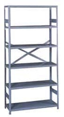 Tennsco - 5 Shelf Commercial Grade Open Steel Shelving - 300 Lb Capacity, 36" Wide x 72" High x 18" Deep, Medium Gray - Exact Tooling